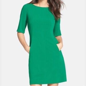 Tahari Green Sheath Dress with Pockets